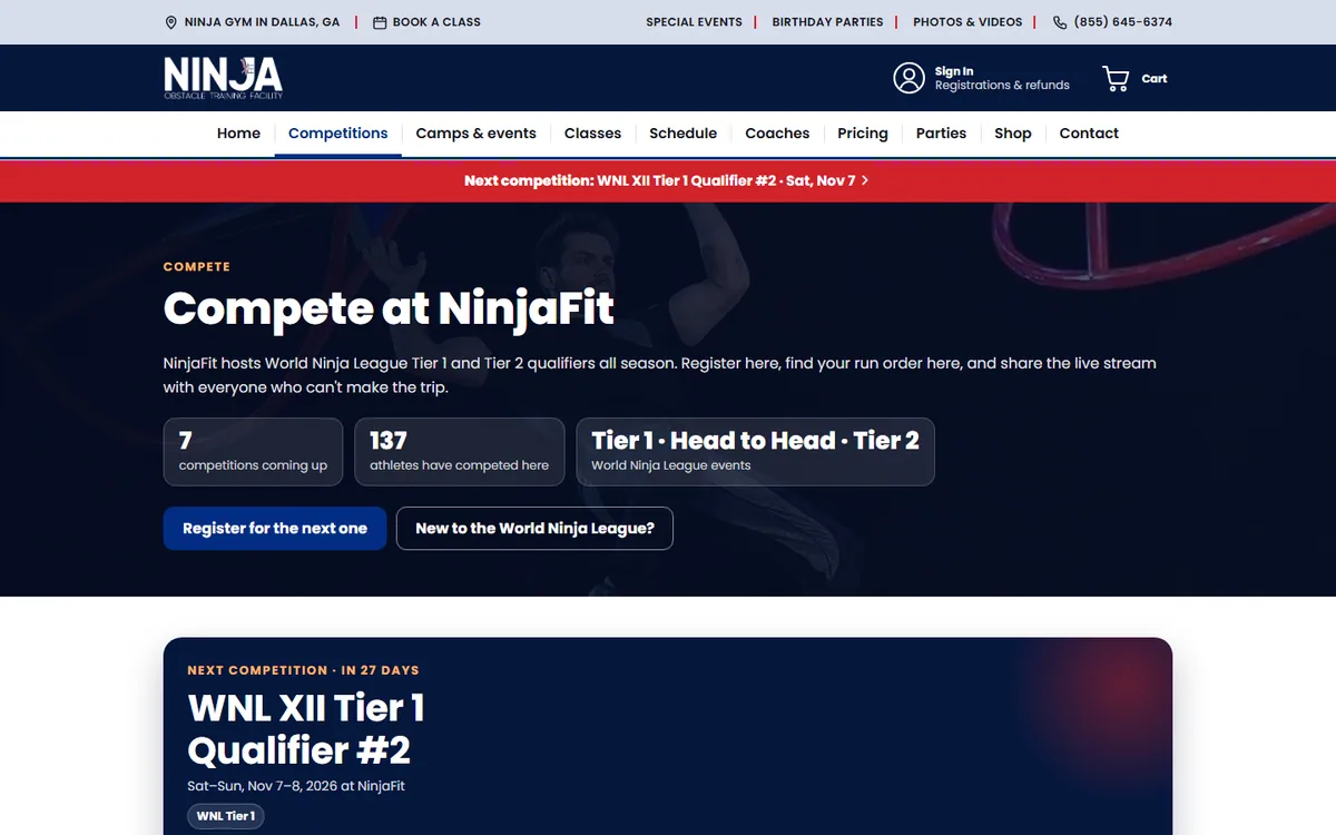 Competitions page