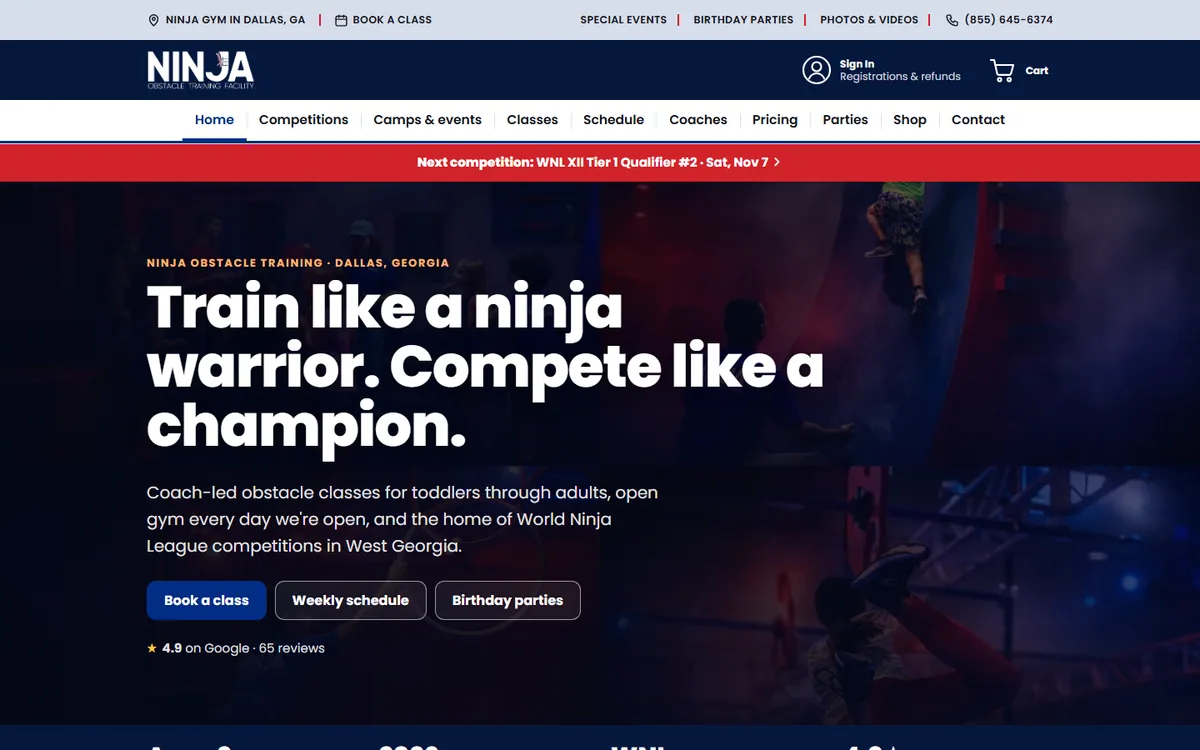 NinjaFit home page