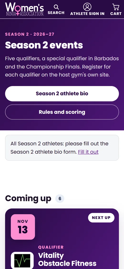 Season 2 events on a phone